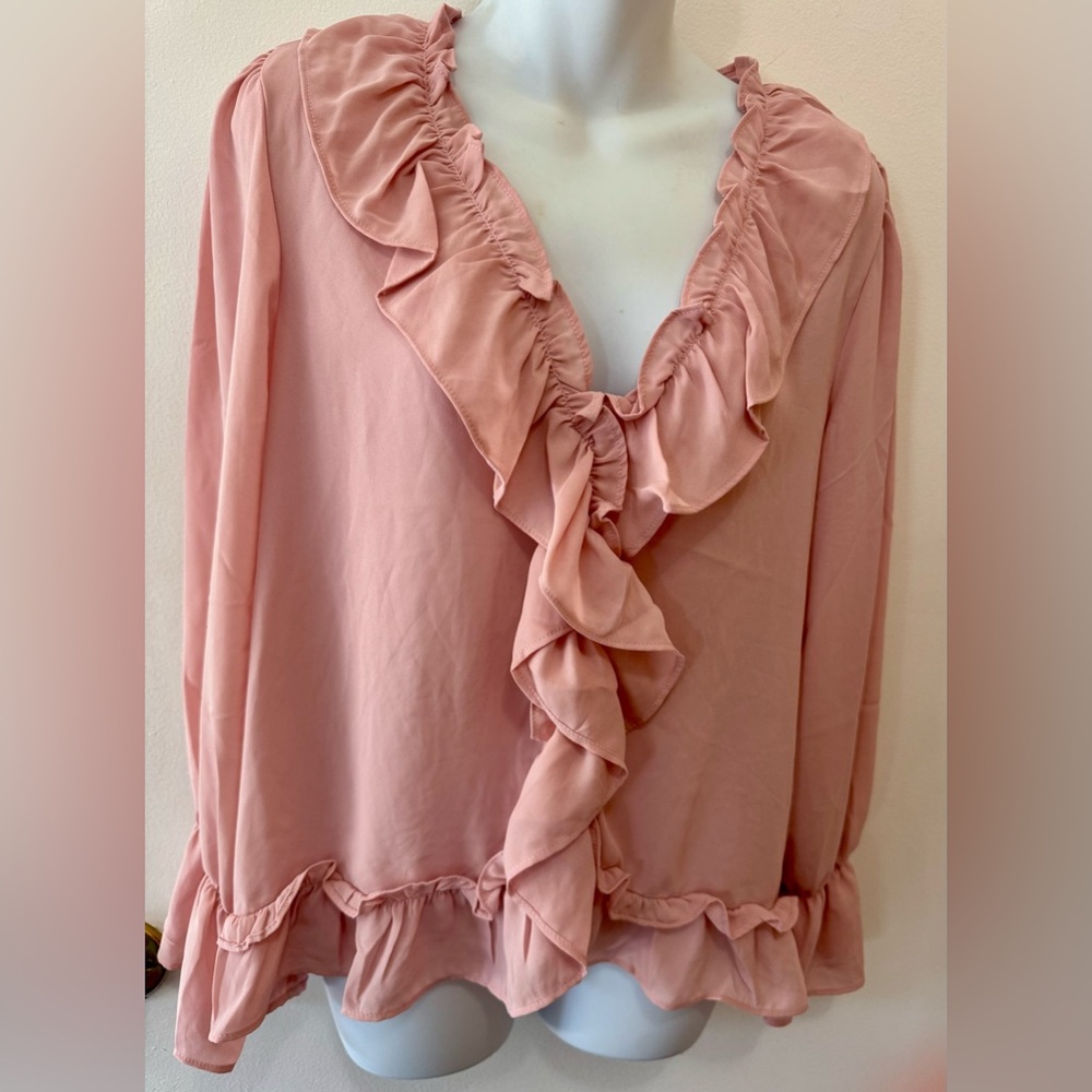 Counterparts Soft Pink Ruffled Blouse